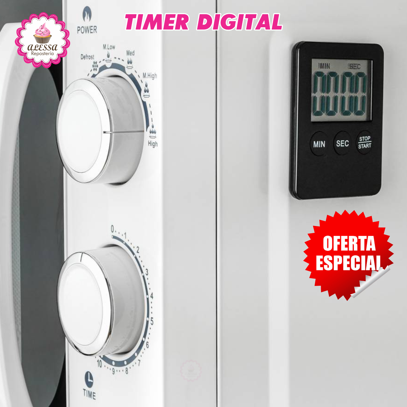 TIMER TEMPORIZADOR DIGITAL PARA COCINA REPOSTERIA CON SOPORTE MAGNETICO - 5