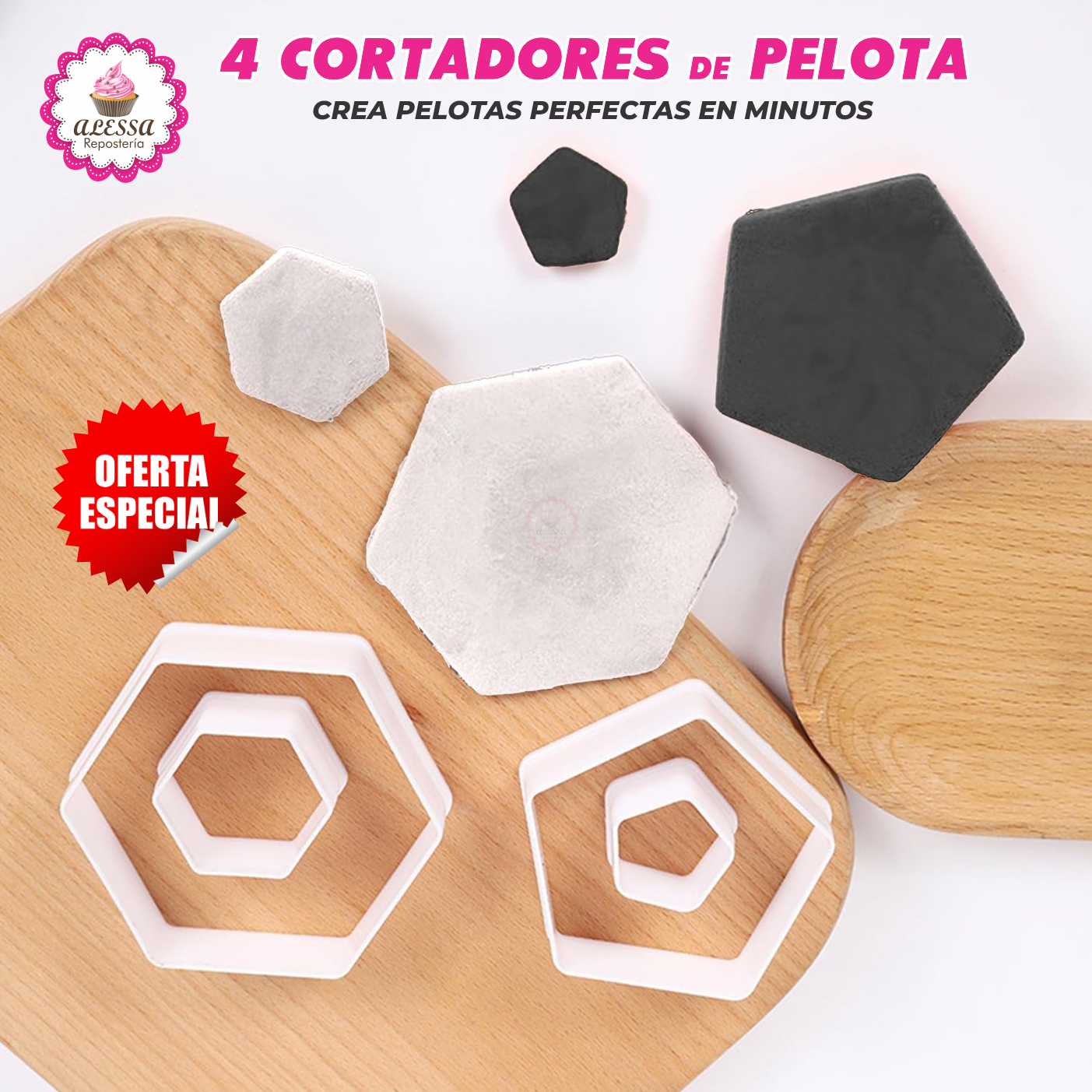 SET DE 4 CORTADORES DE PELOTA FUTBOL PARA REPOSTERIA - 4