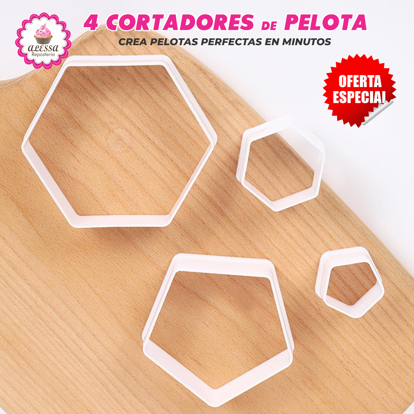 SET DE 4 CORTADORES DE PELOTA FUTBOL PARA REPOSTERIA - 5