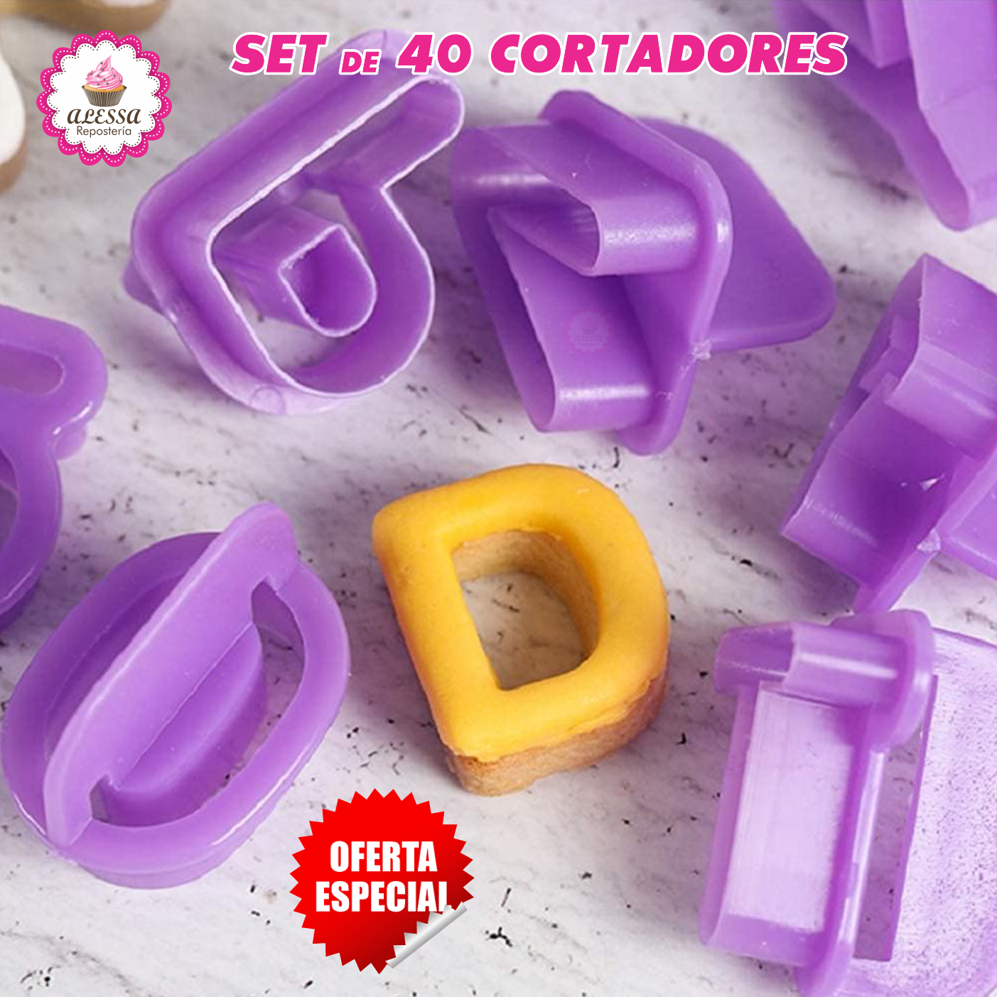 SET DE 40 CORTADORES DE LETRAS Y NUMEROS PARA REPOSTERIA - 2