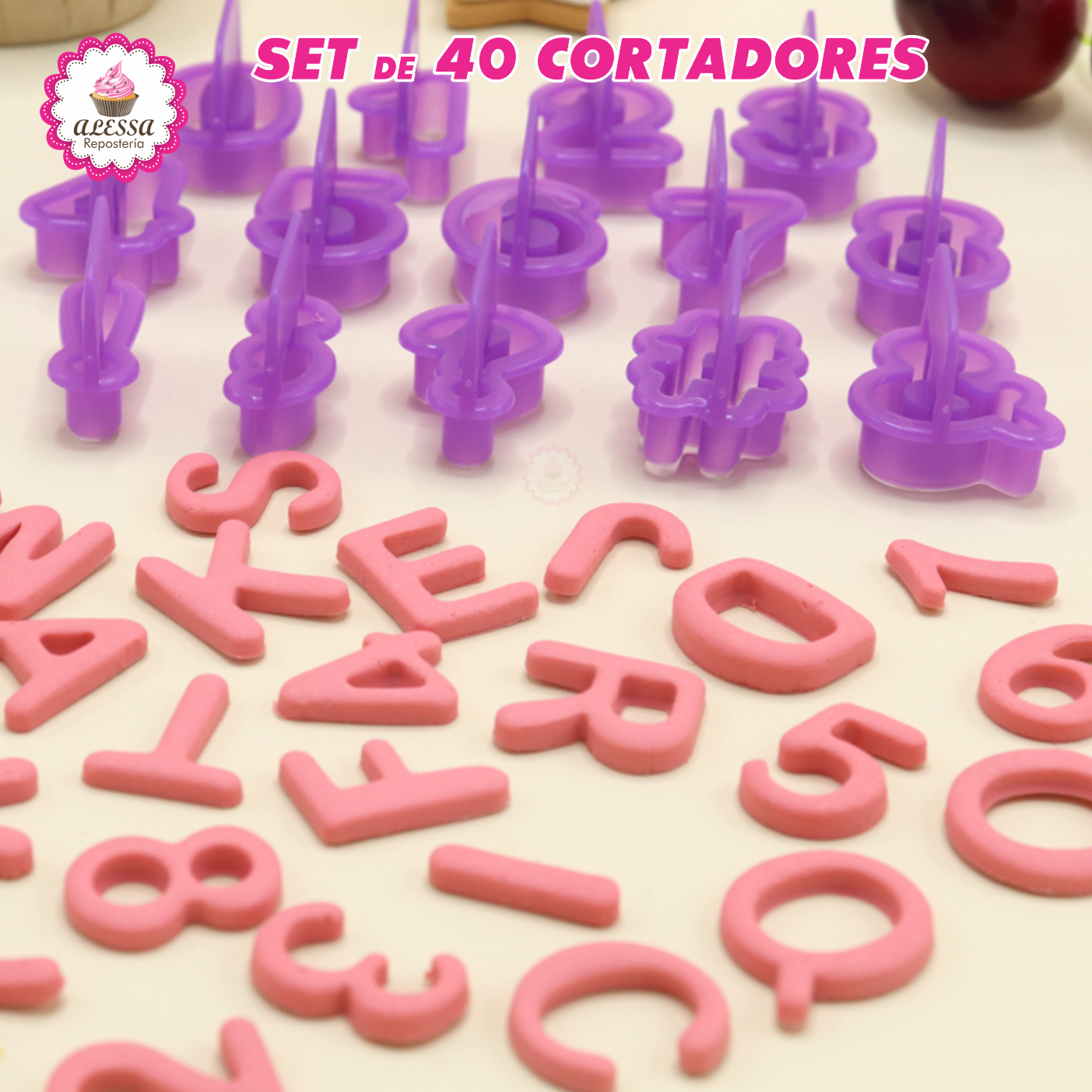 SET DE 40 CORTADORES DE LETRAS Y NUMEROS PARA REPOSTERIA - 3
