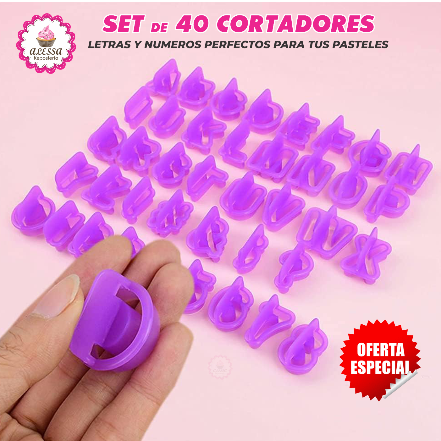 SET DE 40 CORTADORES DE LETRAS Y NUMEROS PARA REPOSTERIA - 4