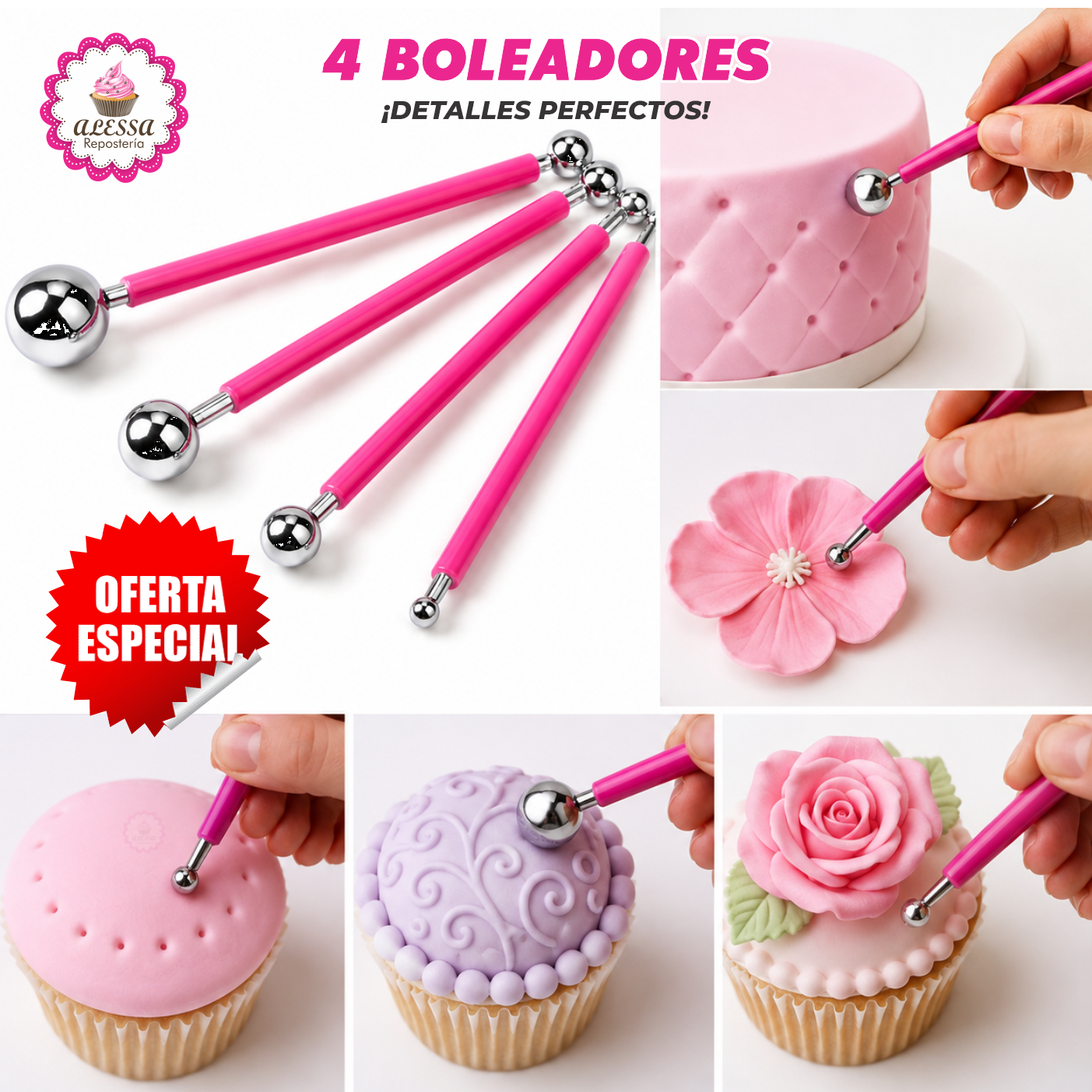 SET DE 4 BOLEADORES PARA DECORACION EN REPOSTERIA - 2
