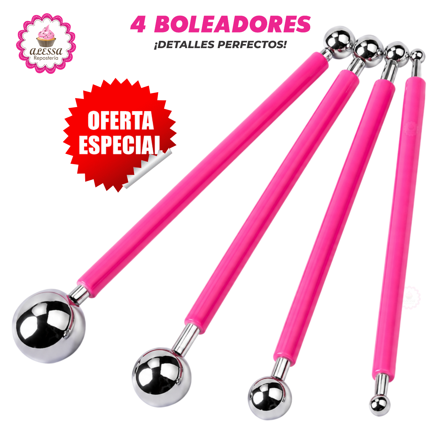 SET DE 4 BOLEADORES PARA DECORACION EN REPOSTERIA - 3