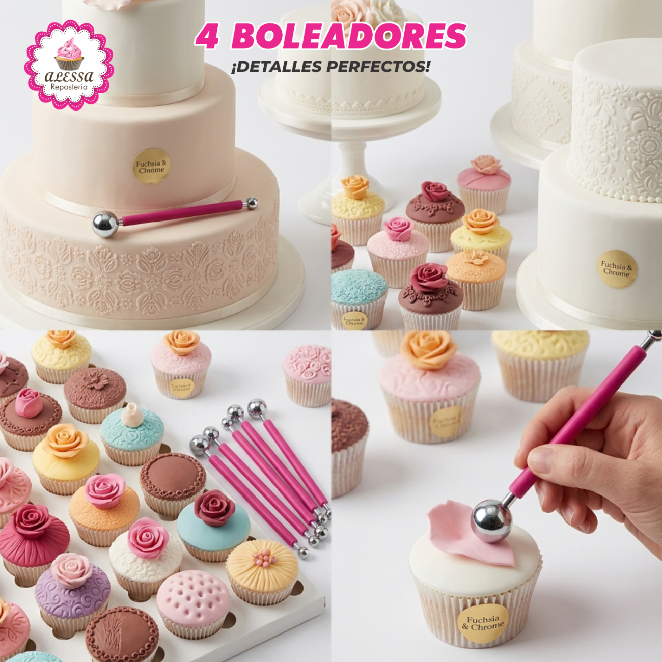 SET DE 4 BOLEADORES PARA DECORACION EN REPOSTERIA - 5