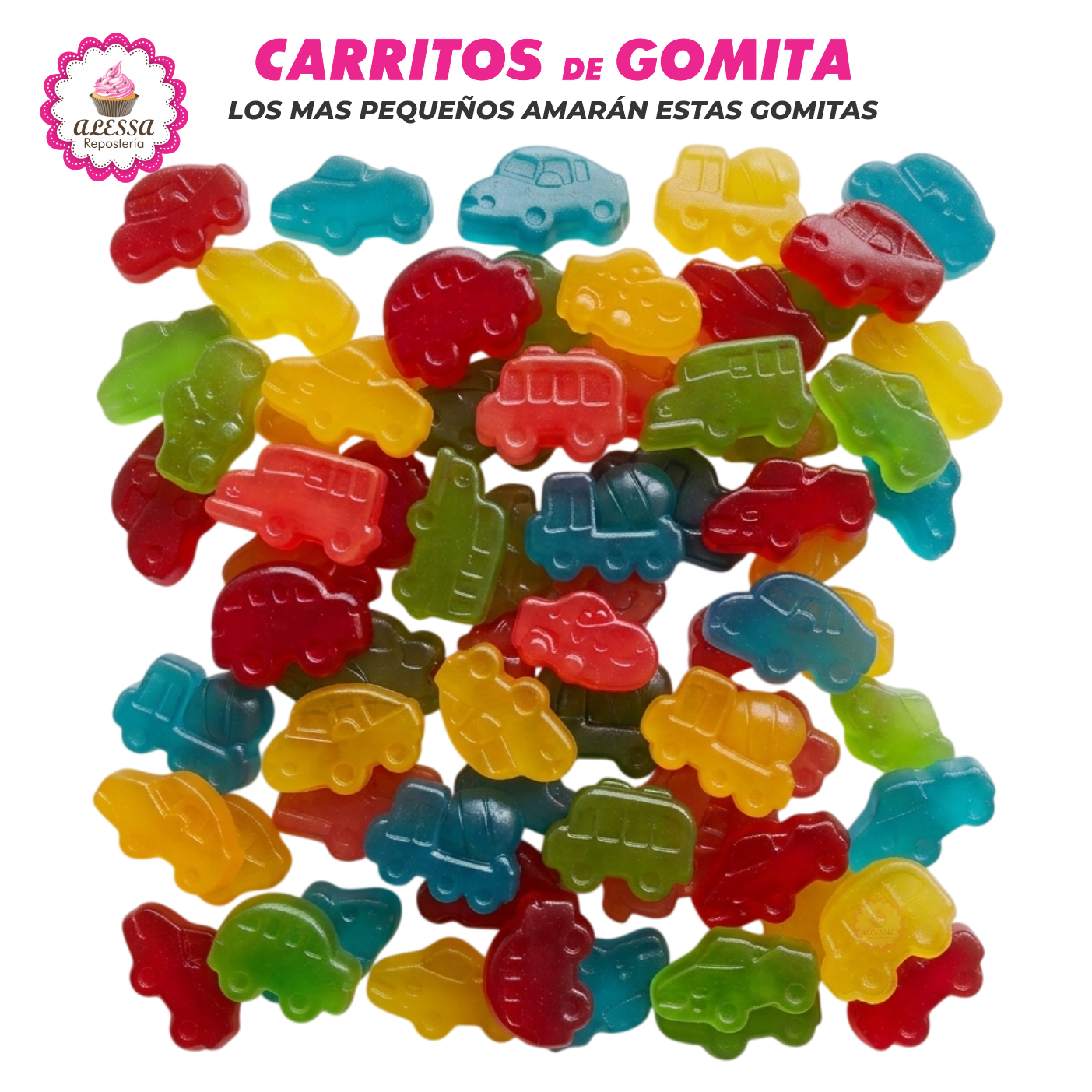 MOLDE DE 17 GOMITAS DE CARRITOS DE SILICONA PARA REPOSTERIA - 6