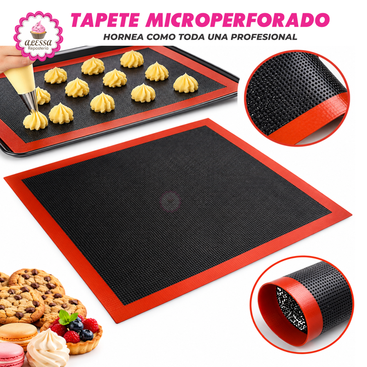 SILPAT TAPETE MICROPERFORADO DE 60 X 40 CM. PARA REPOSTERÍA COCINA - 1