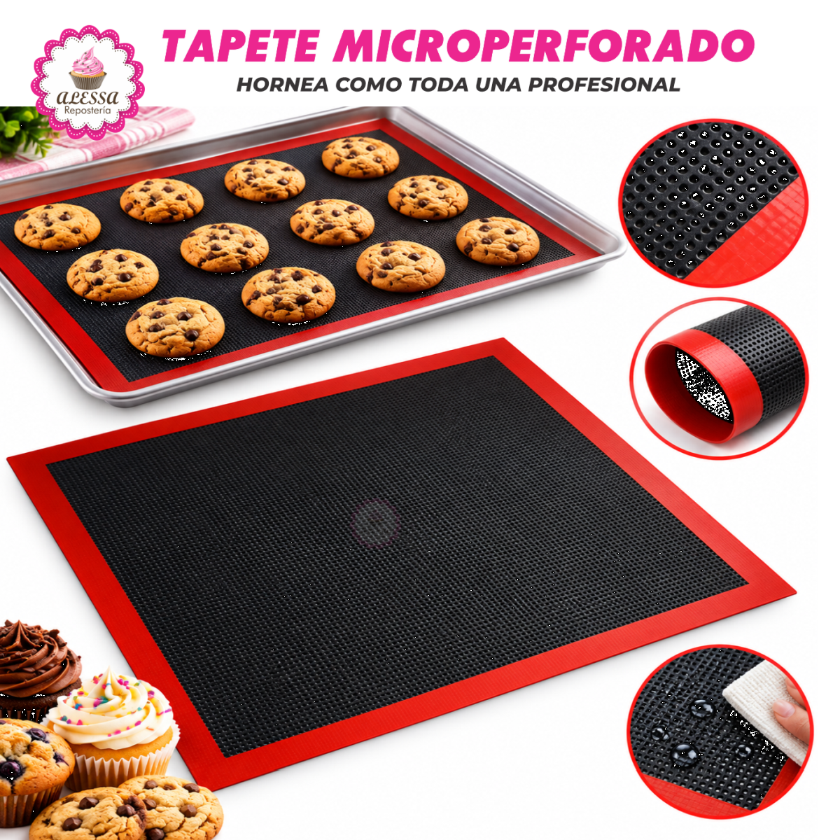 SILPAT TAPETE MICROPERFORADO DE 60 X 40 CM. PARA REPOSTERÍA COCINA - 3