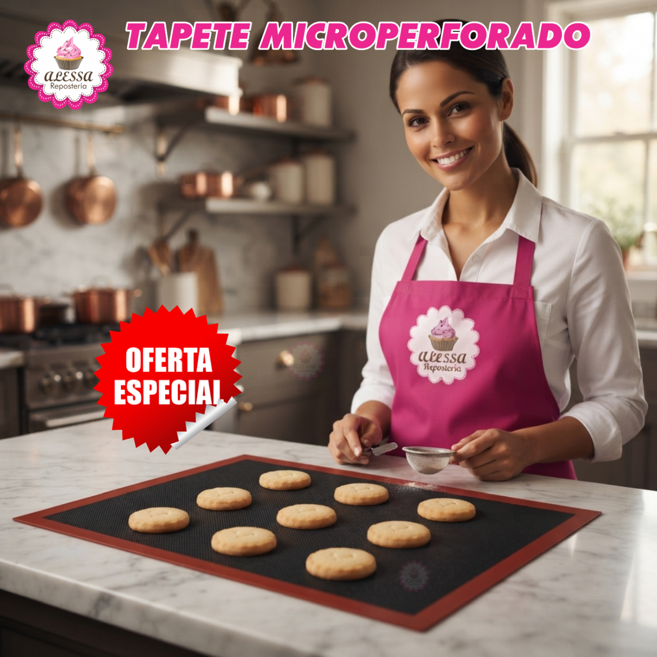 SILPAT TAPETE MICROPERFORADO DE 60 X 40 CM. PARA REPOSTERÍA COCINA - 4
