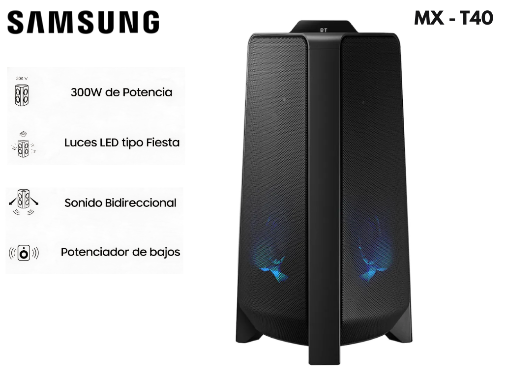SAMSUNG TORRE DE SONIDO MX-T40 NEGRO - 1