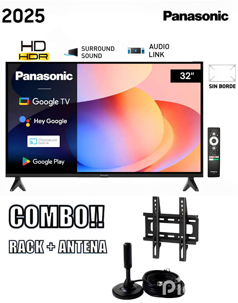 TELEVISOR PANASONIC SMART TV 32 LED HD TC-32NS600P + ANTENA + RACK - 1