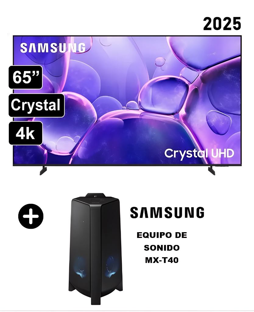 TELEVISOR SAMSUNG 65' SMART CRYSTAL UHD 4K 65U8000FG 2025 + EQUIPO DE SONIDO SAMSUNG MX-T40 - 1