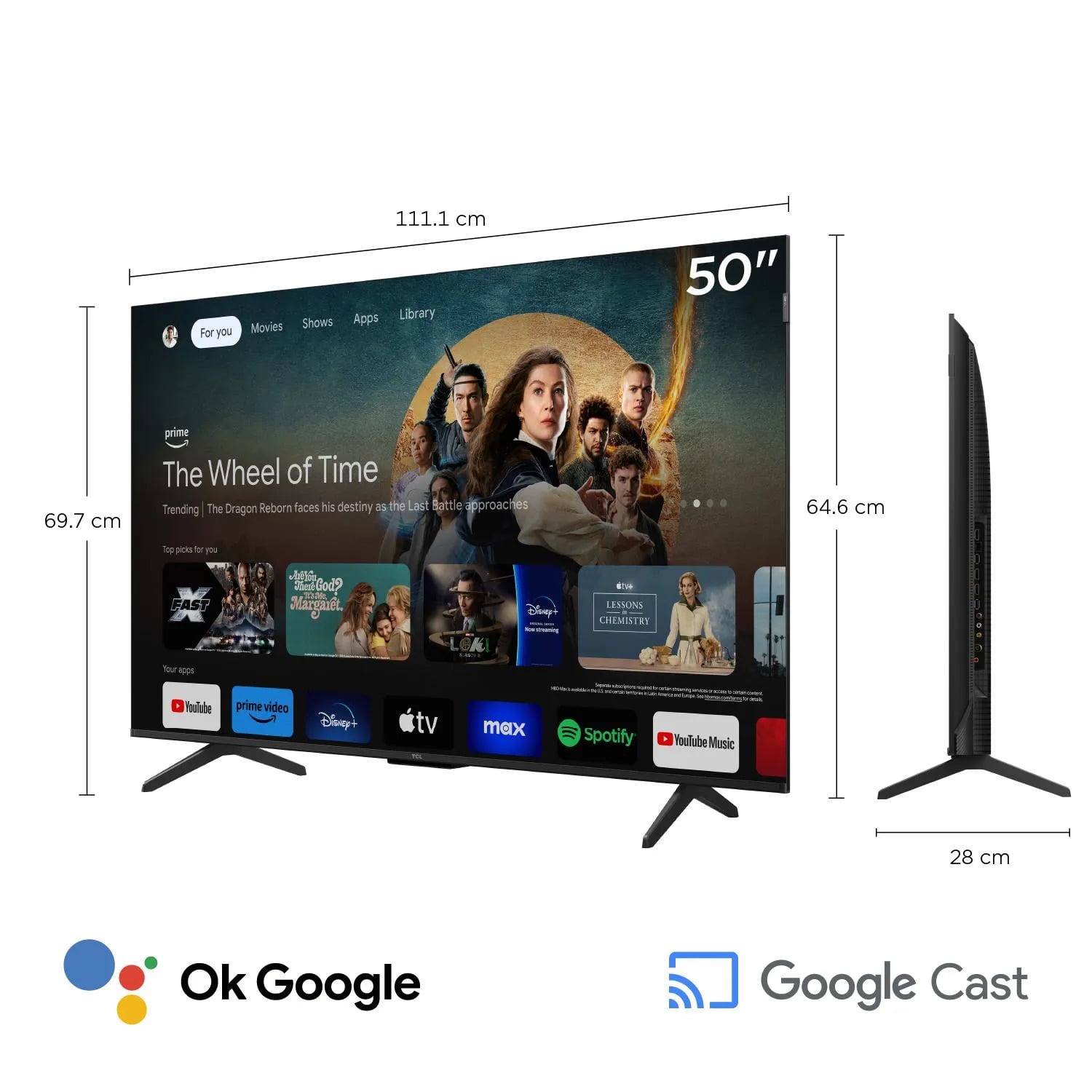 TELEVISOR TCL 50' QLED 4K 50P7K GOOGLE TV - 2