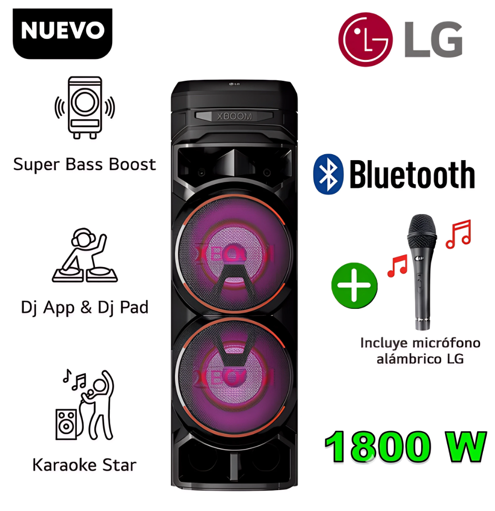 PARLANTE BLUETOOTH LG XBOOM RNC9 - ALTAVOZ IDEAL PARA FIESTAS Y KARAOKE - 1