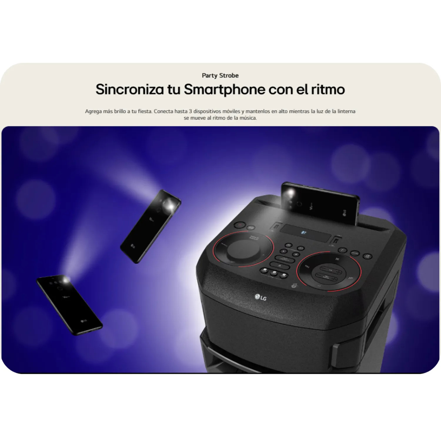 PARLANTE BLUETOOTH LG XBOOM RNC9 - ALTAVOZ IDEAL PARA FIESTAS Y KARAOKE - 3
