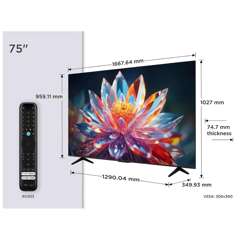 TELEVISOR TCL QLED 75' UHD 4K SMART TV 75T6C - 3