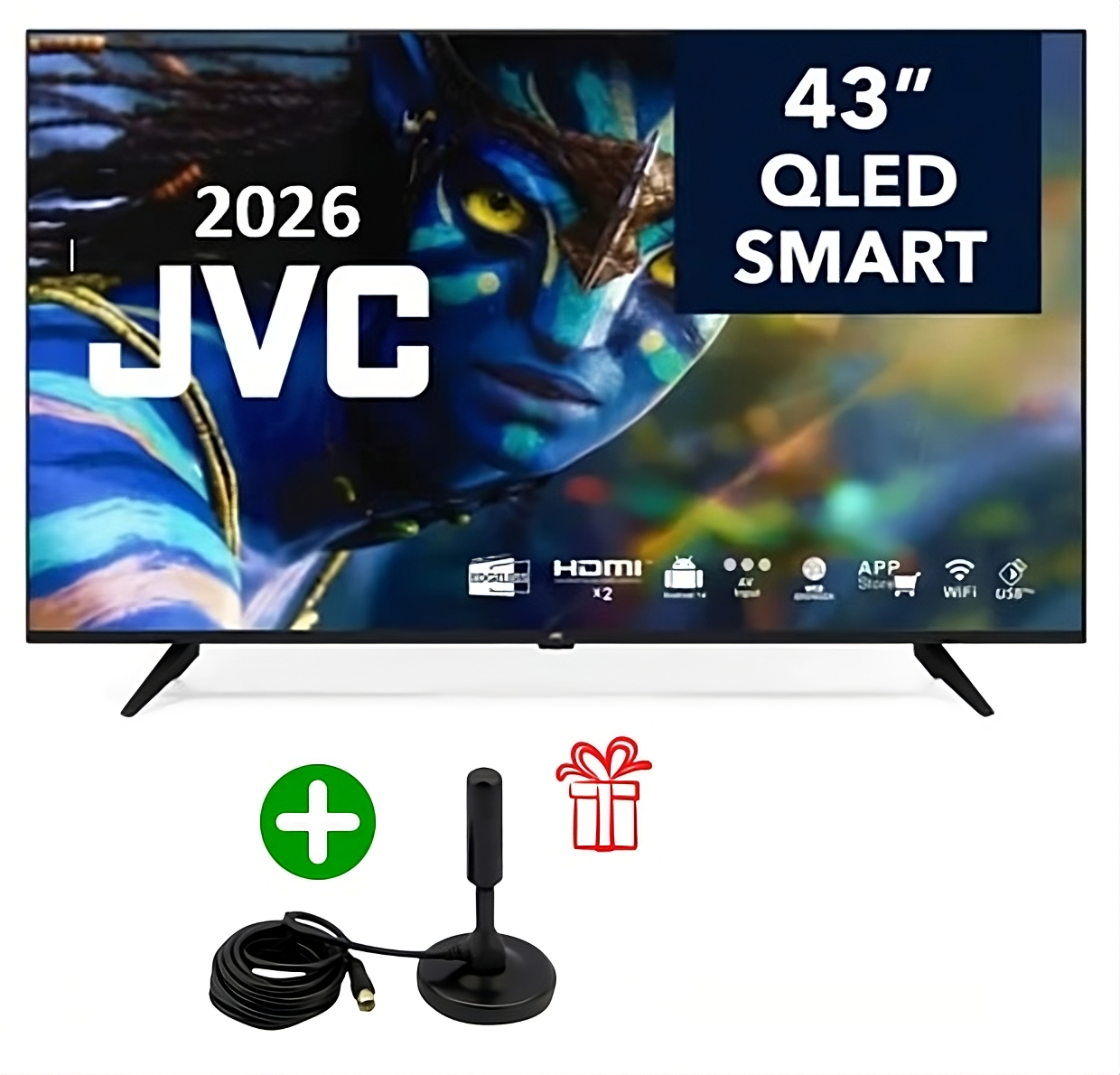 TELEVISOR JVC QLED 43 + ANTENA DIGITAL - 1