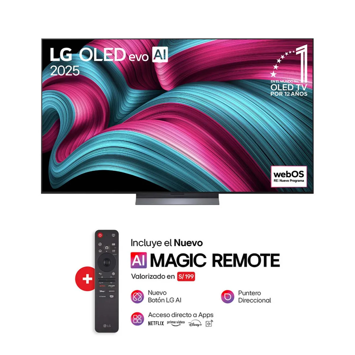 TELEVISOR LG 55' OLED EVO 4K THINQ AI OLED55C5PSA SMART TV (2025) - 1