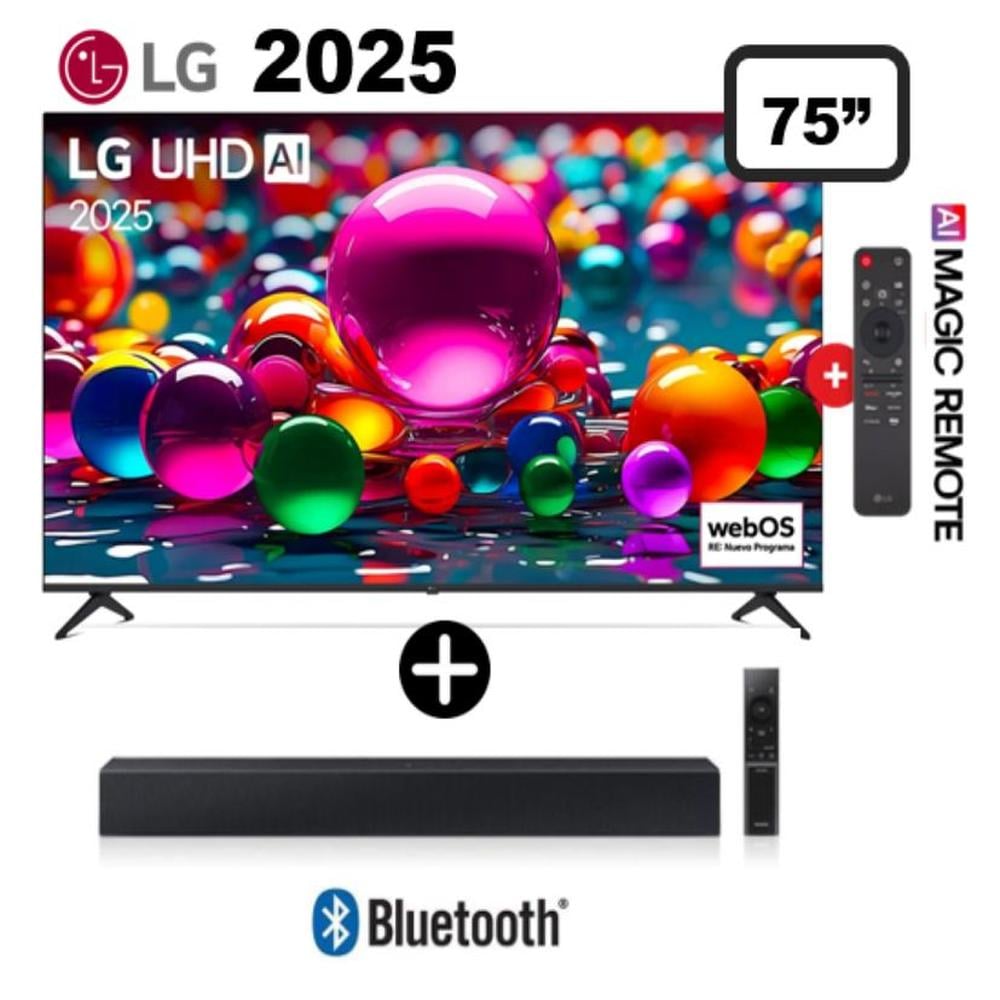 TELEVISOR LG 75 UHD 4K SMART TV THINQ AI 75UA8050PSA 2025 + BARRA DE SONIDO xiaomi - 1
