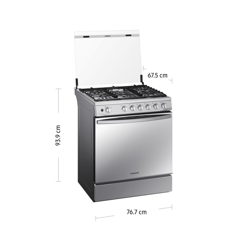 COCINA A GAS SAMSUNG NX52T7322PS GLP/GN 5 HORNILLAS MIRROR LOOK PLATA - 3