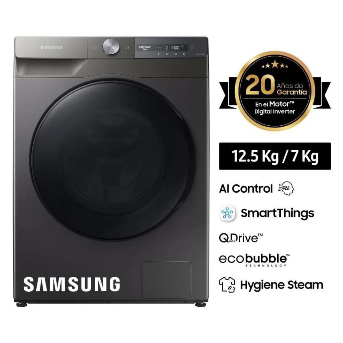 LAVASECA SAMSUNG 12.5 KG 7.0 KG WD12T704DBN/PE - 1