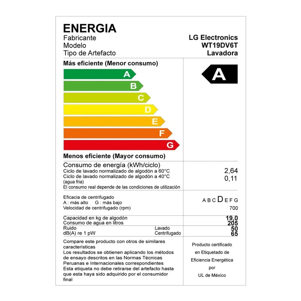 LAVADORA DE CARGA SUPERIOR 19 KG GRIS LG WT19DV6T - 8