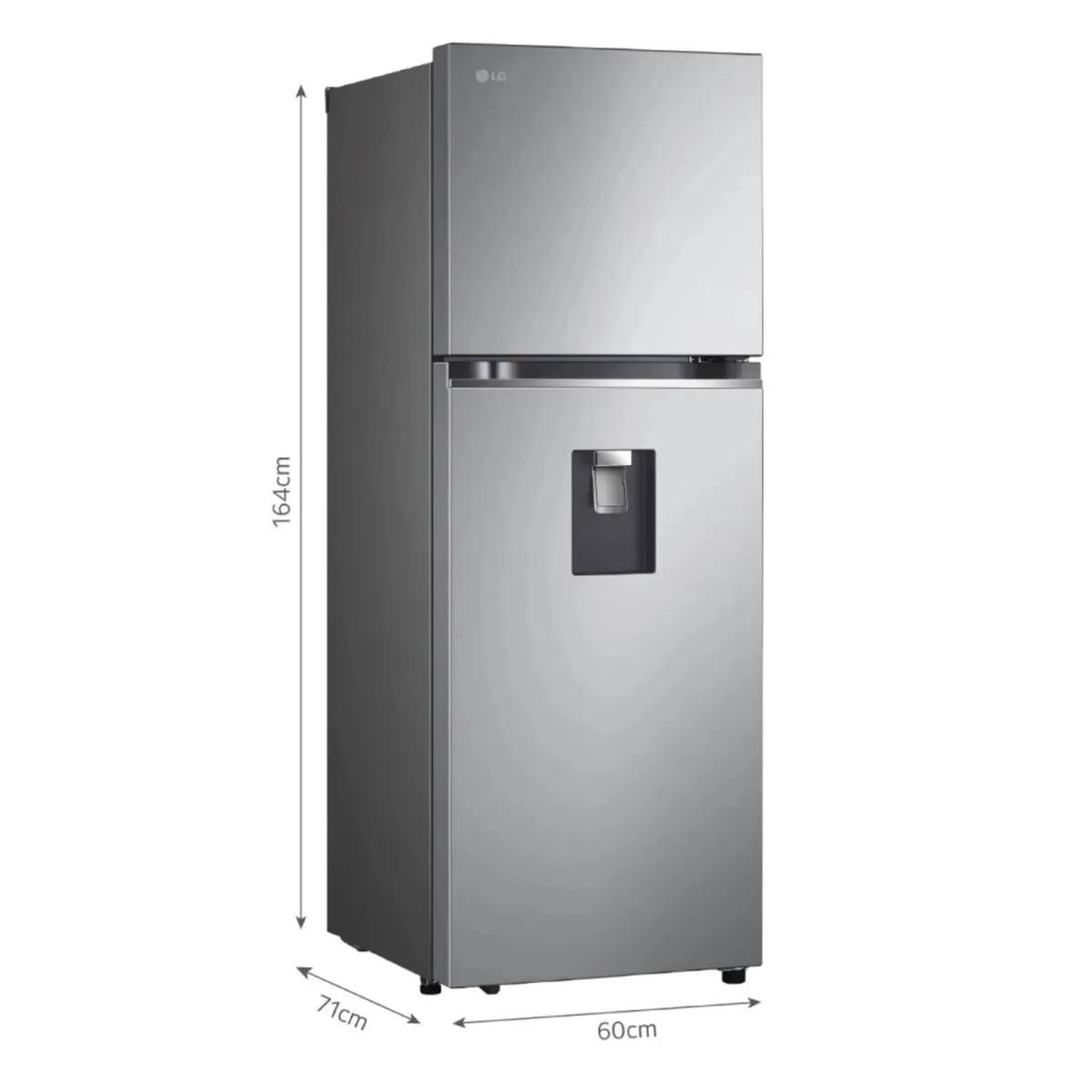 REFRIGERADORA GT31WPP 314L DOOR COOLING TOP MOUNT PLATEADA LG + BASE CON RUEDAS - 3
