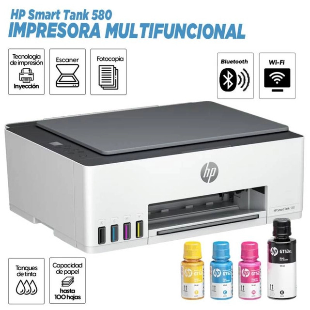 MULTIFUNCIONAL HP SMART TANK 580 COLOR WIFI BLUETOOTH SMART APP-1F3Y2A - 1
