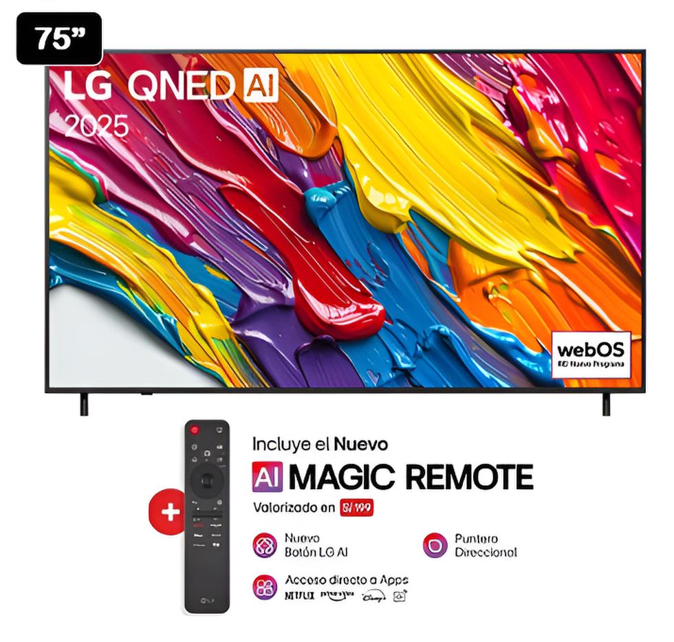 TV LG 75" QNED 4K UHD WebOS 75QNED82ASG 2025