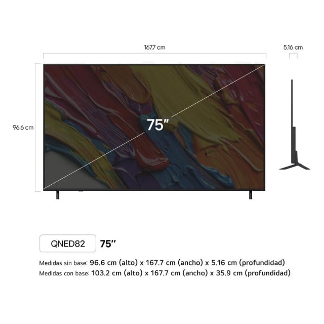 TELEVISOR QNED 4K 75 75QNED82ASG CON THINQ AI LG - 2