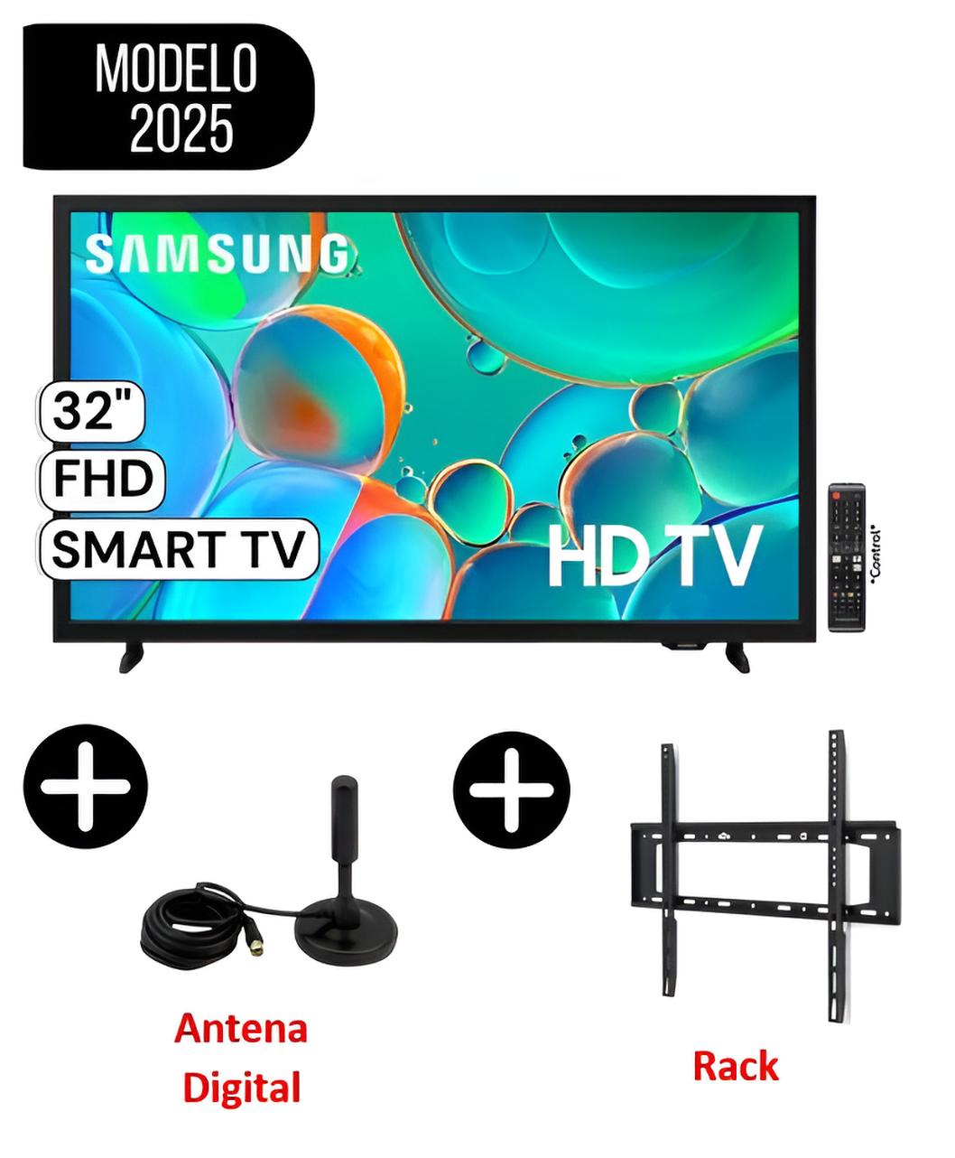 TELEVISOR SMART TV SAMSUNG 32 HD UN32H5000FGXPE + RACK + ANTENA - 1