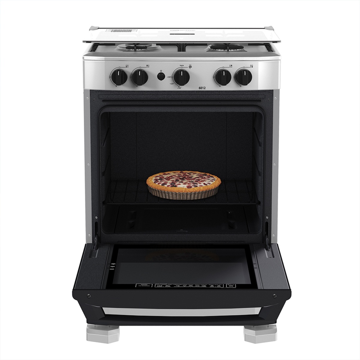 COCINA MABE CMP6012AG0 A GAS DE PIE 60 CM 4 QUEMADORES SILVER + CAMPANA MABE - 5