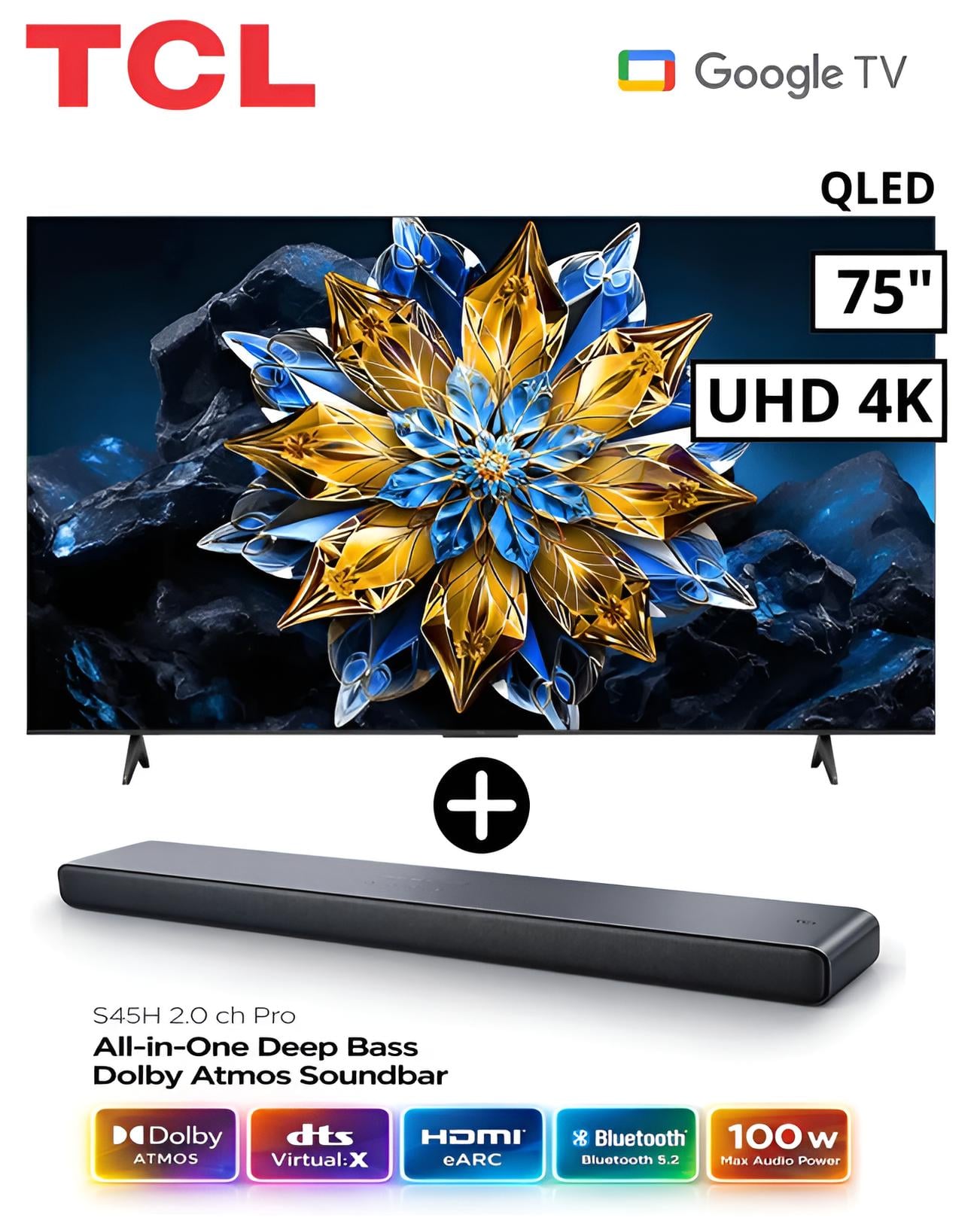 TELEVISOR TCL QLED 75 UHD 4K SMART TV 75T6C + SOUNDBAR TCL - 1