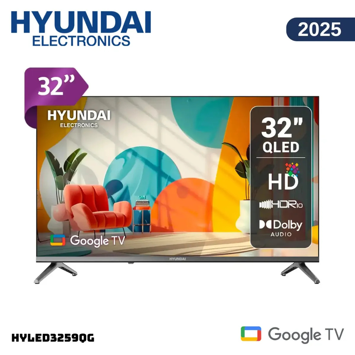 TELEVISOR HYUNDAI QLED 32” SMART TV HYLED3259QG - 1