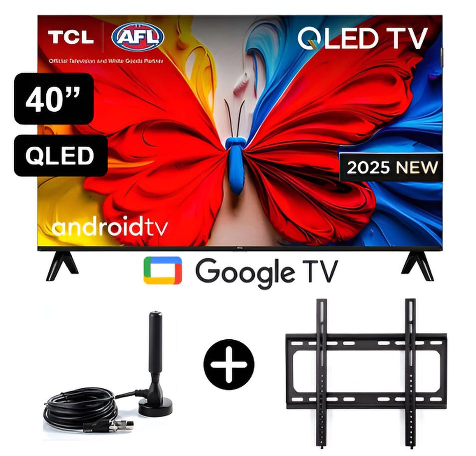 TELEVISOR TCL QLED 40 FHD SMART GOOGLE TV 40S5K + ANTENA DIGITAL + RACK - 1