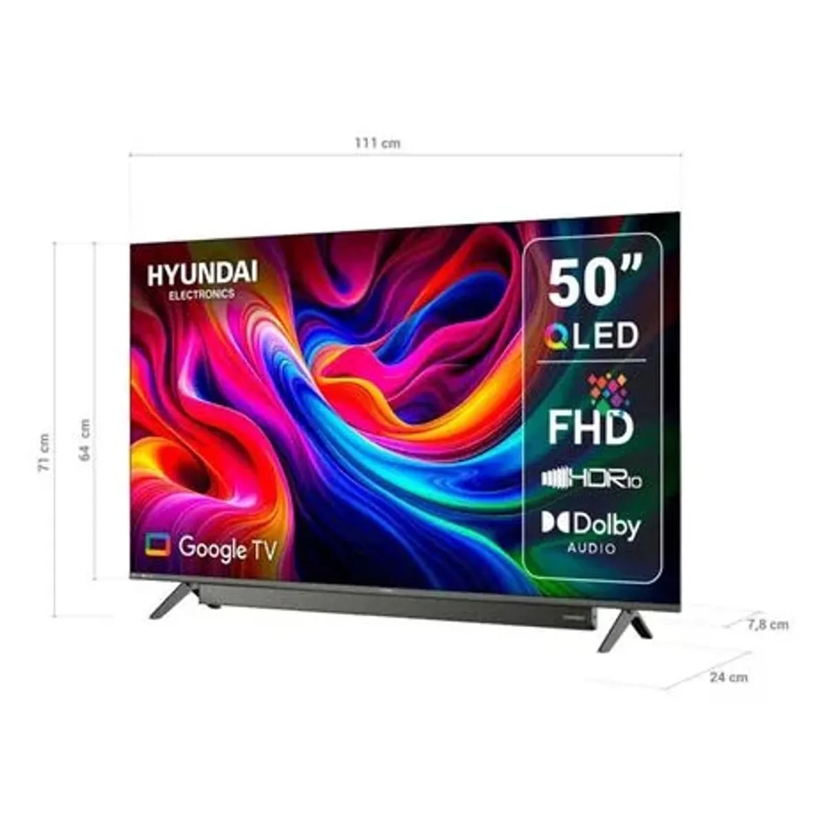 TELEVISOR HYUNDAI 50 QLED SMART TV GOOGLE TV 4K UHD 2025 - HYLED5029QFG - 2