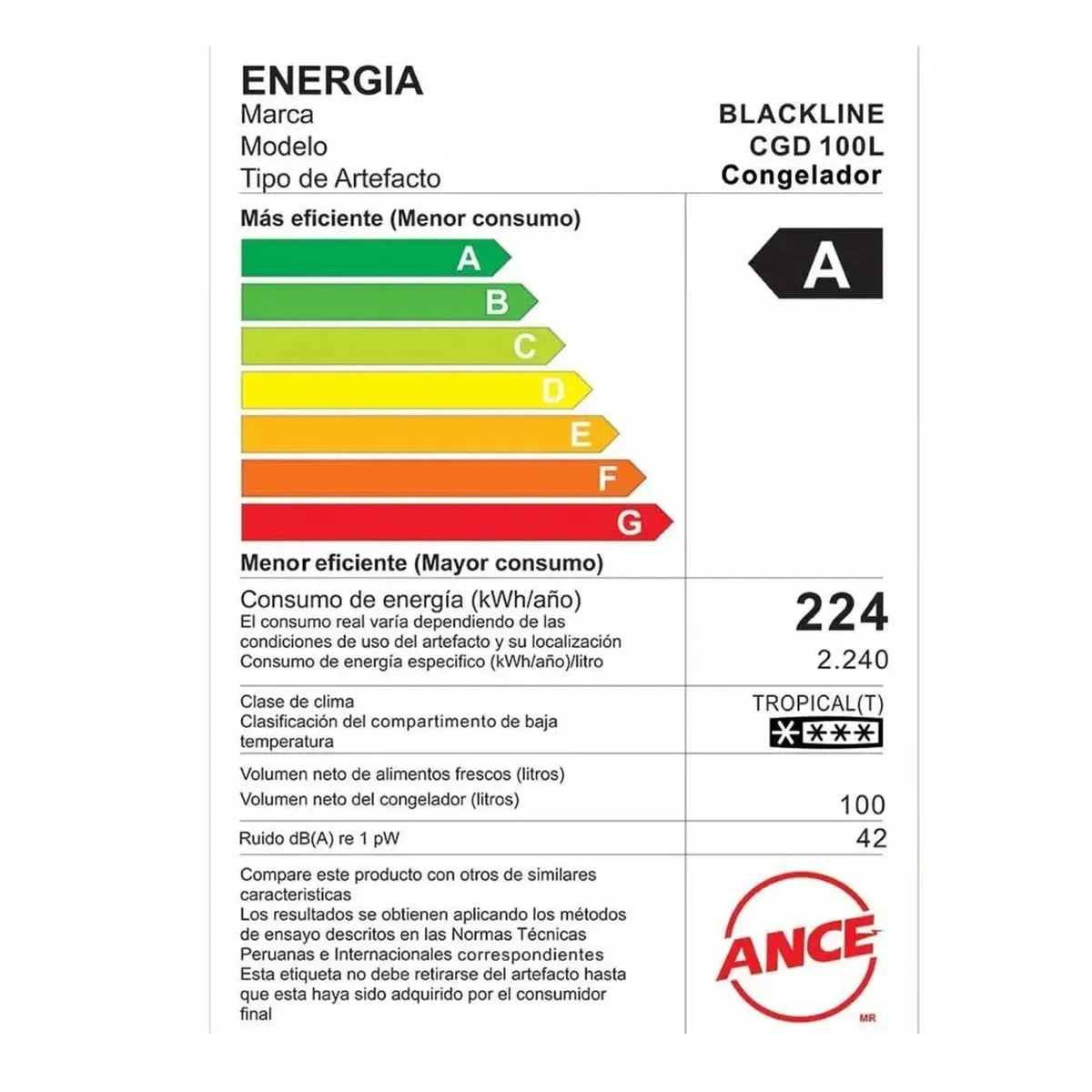CONGELADORA NEX HORIZONTAL 100 LITROS DIRECT COOLING BLANCO CHF1100 - 4