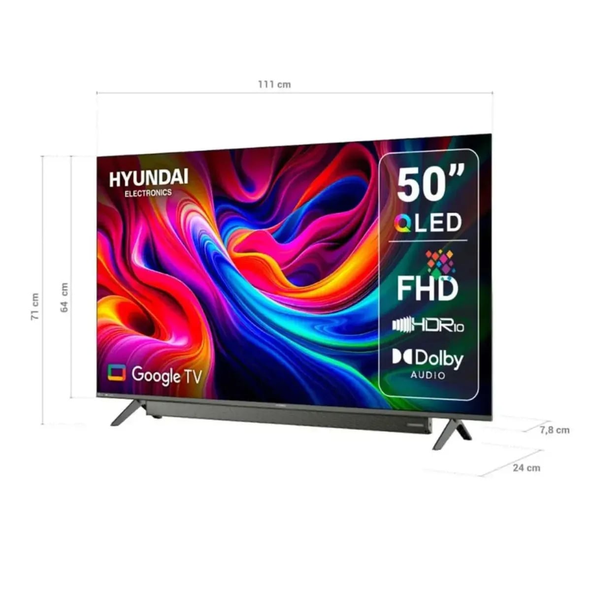 TELEVISOR HYUNDAI 50 QLED FHD GOOGLE TV HYLED5029QFG + RACK + ANTENA - 2