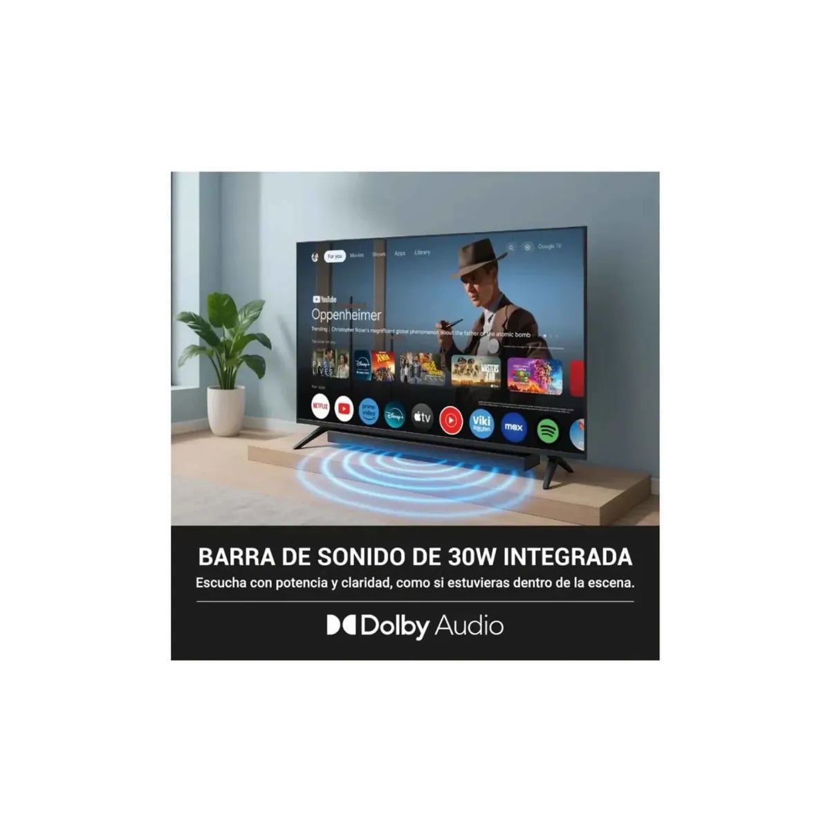 TELEVISOR HYUNDAI 50 QLED FHD GOOGLE TV HYLED5029QFG + RACK + ANTENA - 5
