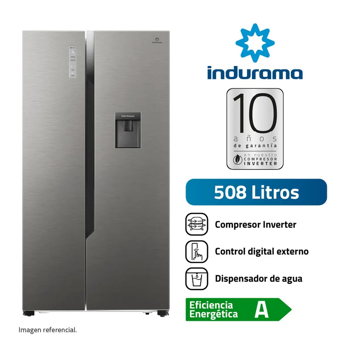 REFRIGERADORA INDURAMA 508L RI-788DI CROMA - 1