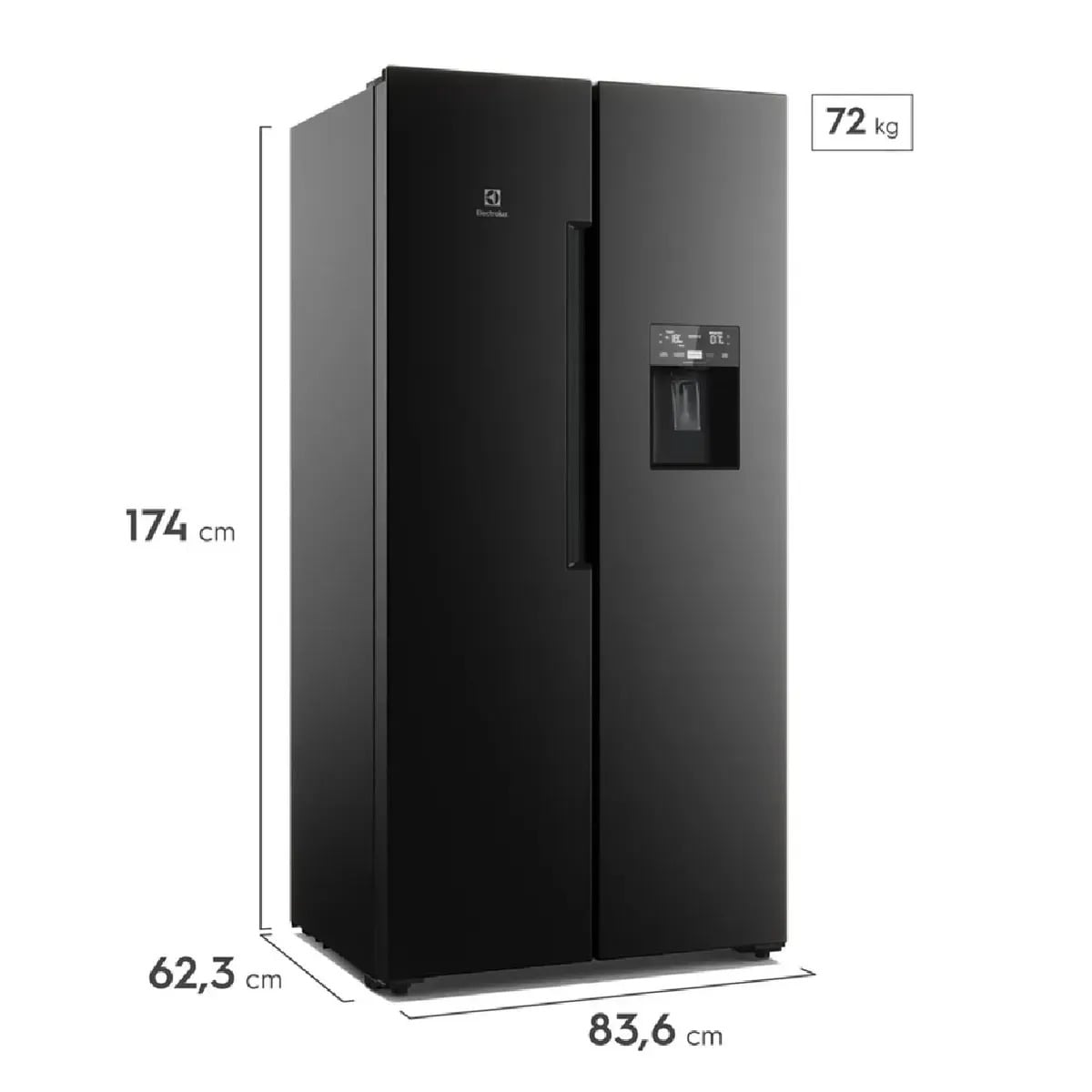 REFRIGERADORA ELECTROLUX SIDE BY SIDE 419L NEGRO ERS45F2P5EB + MICROONDAS 20 L - 2