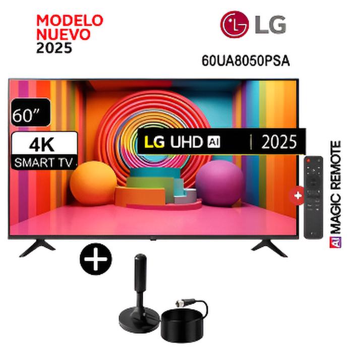 TELEVISOR LG 60' SMART UHD 4K THINQ AI 60UA8050PSA - NUEVO 2025 + ANTENA DIGITAL - 1