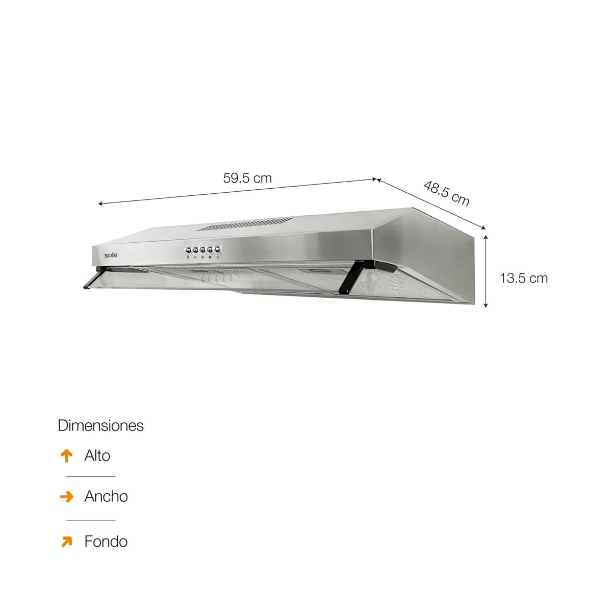 CAMPANA EXTRACTORA ROMA SOLE ACERO INOXIDABLE 60CM TURE15C0V2 + CAFETERA - 7