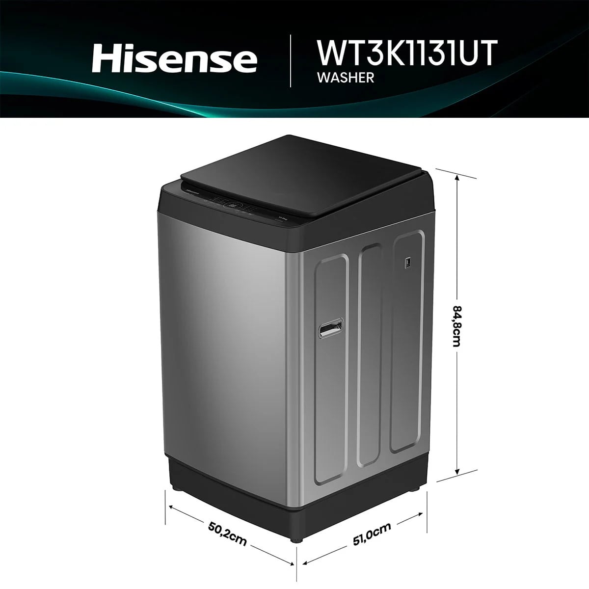 LAVADORA HISENSE 10.5KG CARGA SUPERIOR WT3K1131UT + CAFETERA - 3