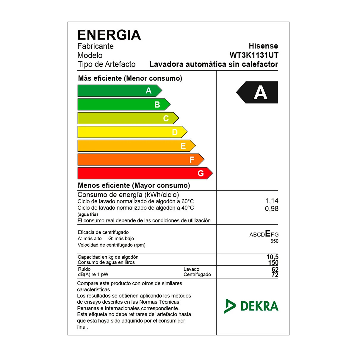 LAVADORA HISENSE 10.5KG CARGA SUPERIOR WT3K1131UT + CAFETERA - 7