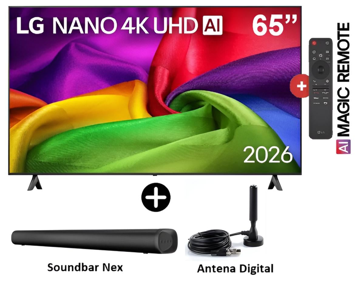 TELEVISOR LG 65' NANO 4K UHD AI SMART TV 2026 65NU800BPSBQ + SOUNDBAR + ANTENA DIGITAL - 1