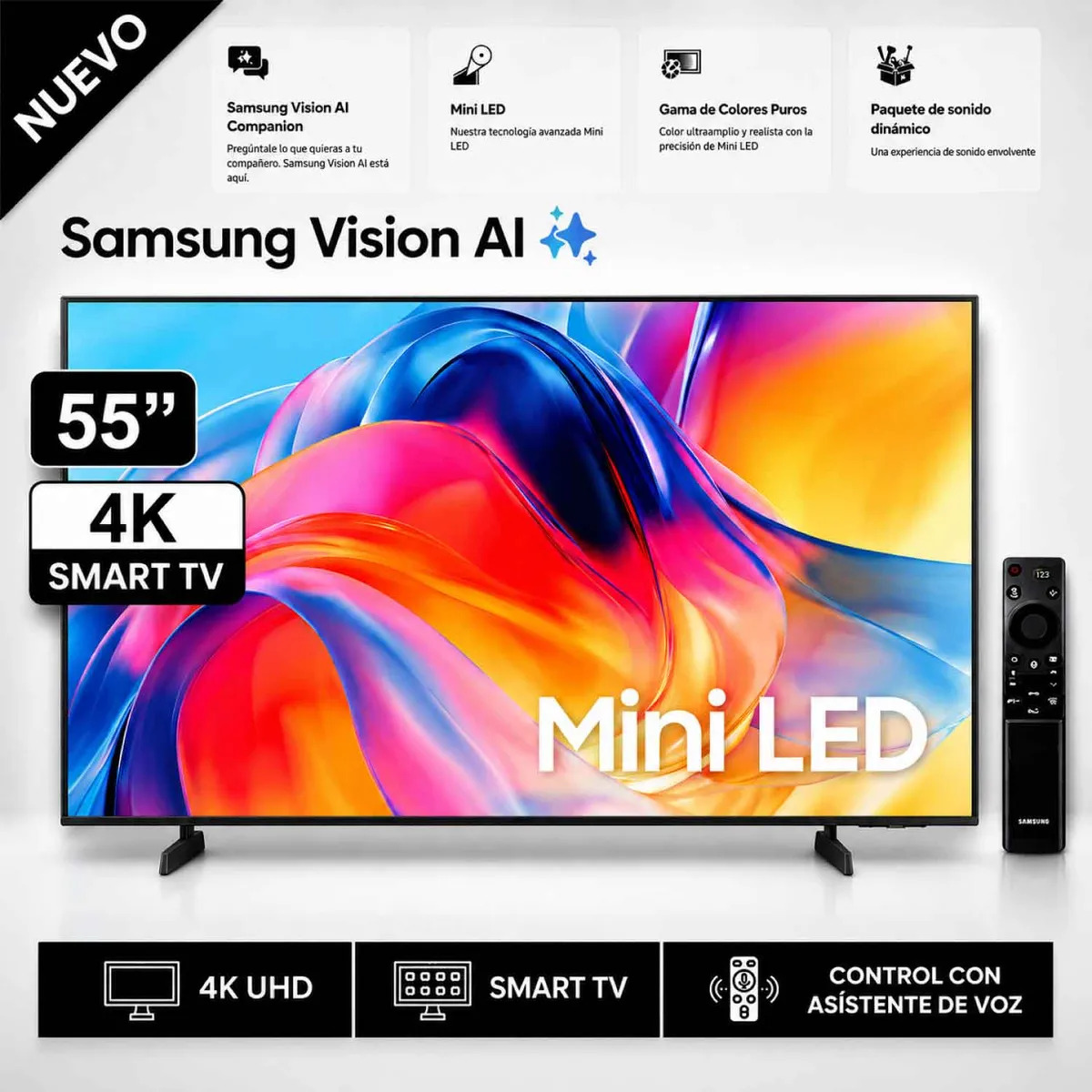 TELEVISOR MINI LED 55 PULGADAS 4K ULTRA HD TIZEN UN55M70HAGXPE 2026 - 1