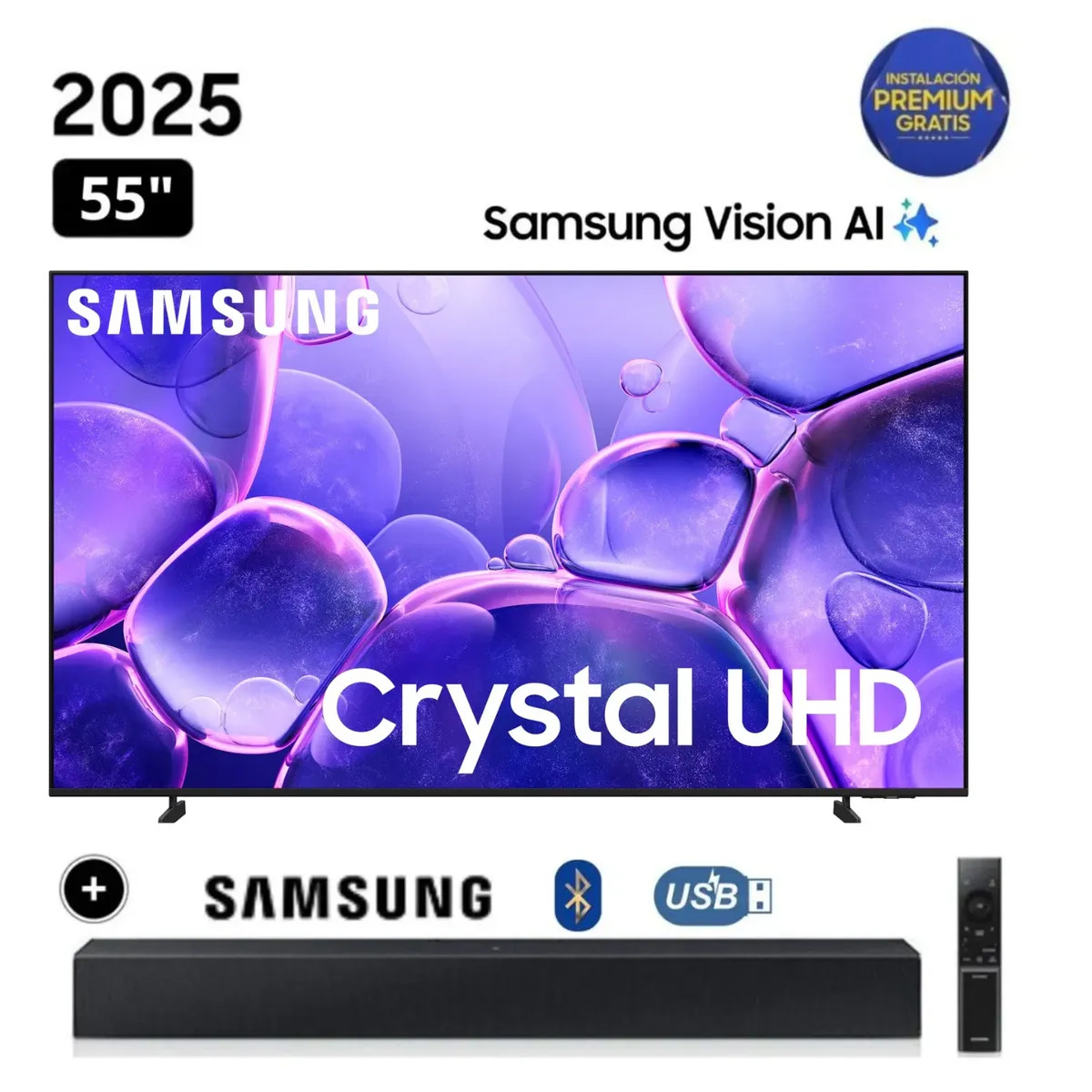 TELEVISOR SAMSUNG SMART TV 55 CRYSTAL UHD 4K UN55U8000FGXPE + SOUNDBAR HW-B400F - 1