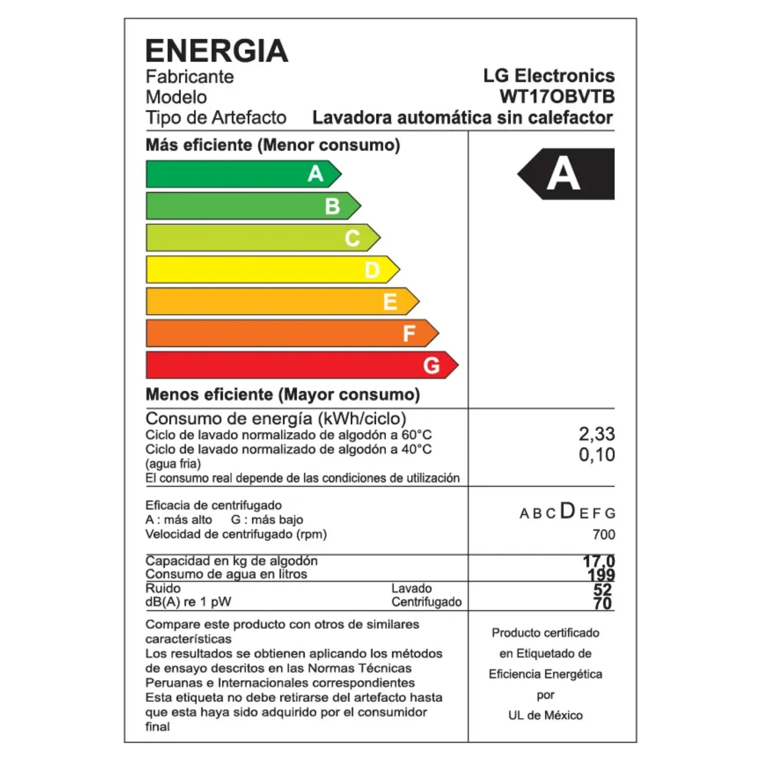 LAVADORA LG 17KG SMART INVERTER TURBODRUM WT17BOVTB NEGRO ONYX - 8