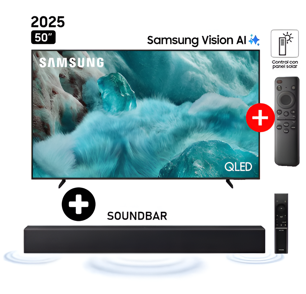 TELEVISOR SAMSUNG QLED TIZEN OS SMART TV 50 4K 50Q7F - NUEVO + SOUNDBAR HW-B400F - 1
